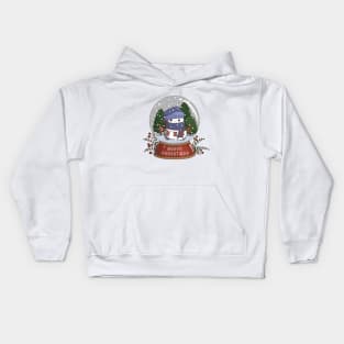 Christmas Snow Globe Snowman Kids Hoodie